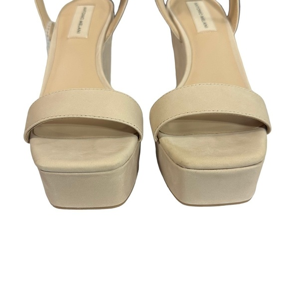 NWOB Nude Antonio Melani Madelle Nubuck Leather Wedge Strappy Sandals - Picture 10 of 12